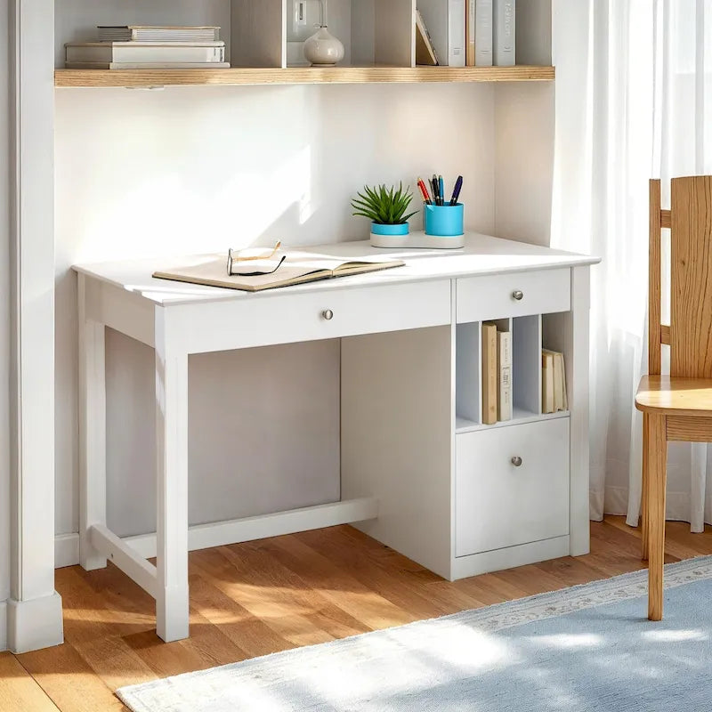 Bureau de rangement informatique de 48 pouces - Blanc