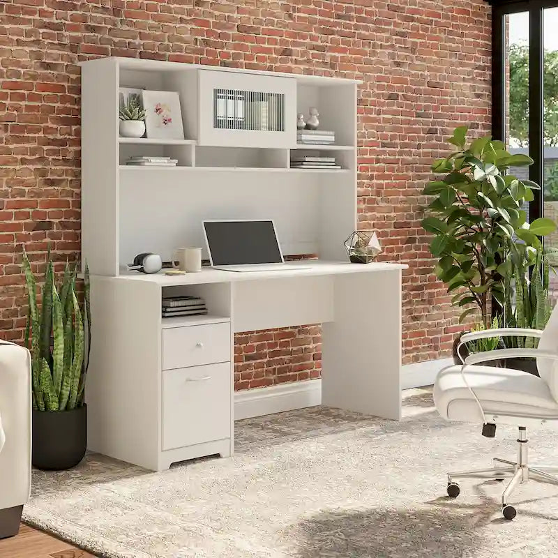 Bureau d'ordinateur Cabot 60W avec étagère en chêne expresso par