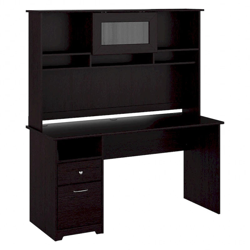 Bureau d'ordinateur Cabot 60W avec étagère en chêne expresso par