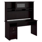 Bureau d'ordinateur Cabot 60W avec étagère en chêne expresso par