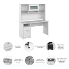 Bureau d'ordinateur Cabot 60W avec étagère en chêne expresso par