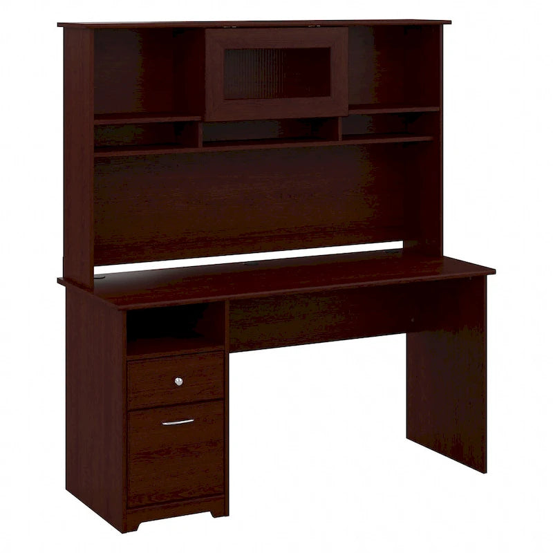 Bureau d'ordinateur Cabot 60W avec étagère en chêne expresso par