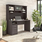 Bureau d'ordinateur Cabot 60W avec étagère en chêne expresso par