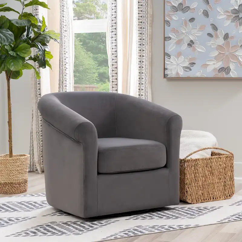 Fauteuil pivotant Moriarty en velours