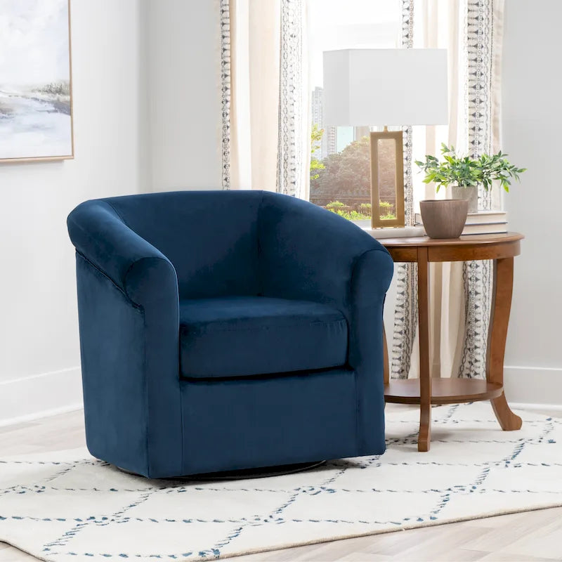 Fauteuil pivotant Moriarty en velours