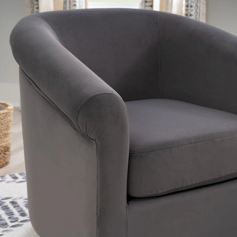 Fauteuil pivotant Moriarty en velours