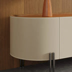 Meuble TV en cuir de 78,7 po, meuble de divertissement moderne avec 3 tiroirs