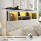 Cadre de lit double King Size en bois de style Ferme avec tête de lit de rangement et tiroirs