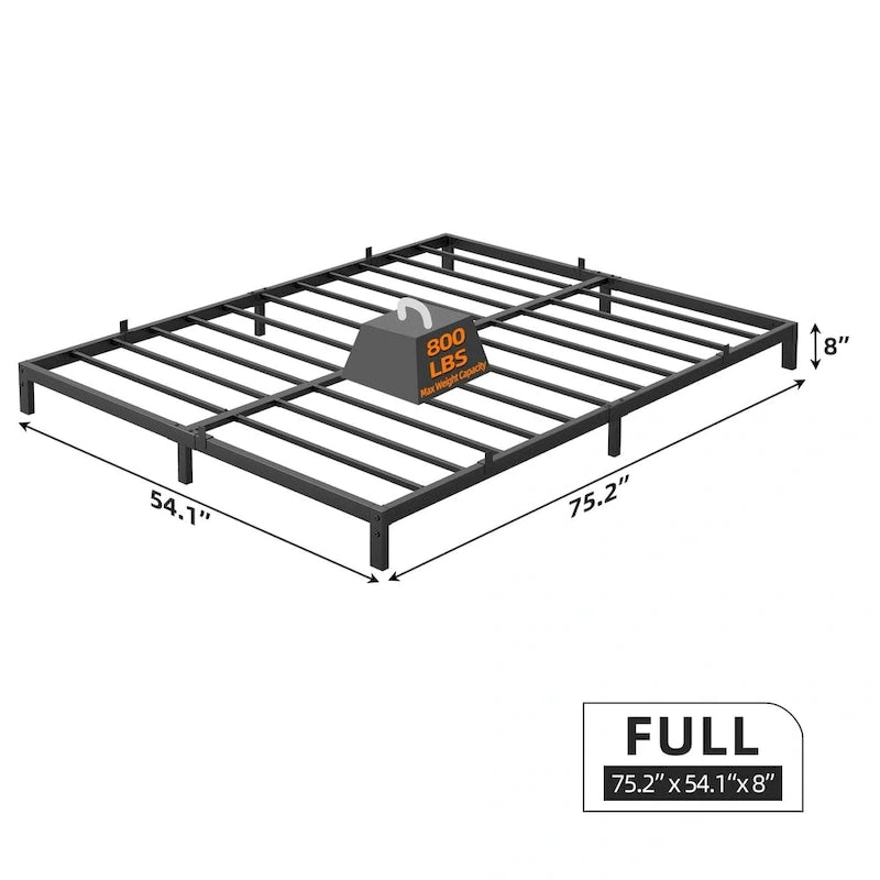 Cadre de lit sans sommier tapissier, cadre de lit plateforme queen en métal robuste avec lattes métalliques