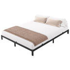 Cadre de lit sans sommier tapissier, cadre de lit plateforme queen en métal robuste avec lattes métalliques
