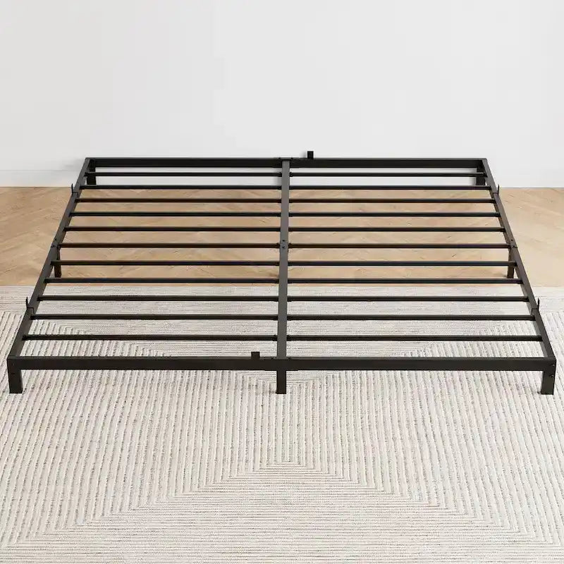 Cadre de lit sans sommier tapissier, cadre de lit plateforme queen en métal robuste avec lattes métalliques