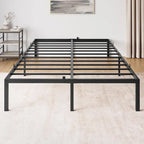 Cadre de lit sans sommier tapissier, cadre de lit plateforme queen en métal robuste avec lattes métalliques