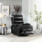 Fauteuil releveur inclinable électrique de massage chauffant avec siège large, poches latérales, porte-gobelets et minuterie pour personnes âgées