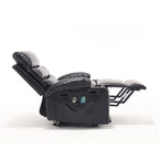 Fauteuil releveur inclinable électrique de massage chauffant avec siège large, poches latérales, porte-gobelets et minuterie pour personnes âgées
