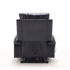 Fauteuil releveur inclinable électrique de massage chauffant avec siège large, poches latérales, porte-gobelets et minuterie pour personnes âgées