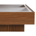 Table basse rotative 360° moderne avec 3 plateaux détachables, table basse à 2 niveaux avec rangement pour salon