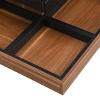 Table basse rotative 360° moderne avec 3 plateaux détachables, table basse à 2 niveaux avec rangement pour salon