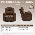 Fauteuil inclinable pivotant oversize avec porte-gobelet et poche latérale