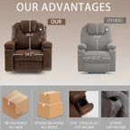Fauteuil inclinable pivotant oversize avec porte-gobelet et poche latérale