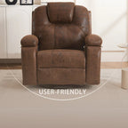 Fauteuil inclinable pivotant oversize avec porte-gobelet et poche latérale
