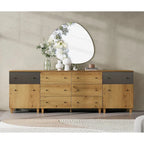 Commode de rangement 3-en-1 avec 8 tiroirs et 2 portes pour chambre à coucher