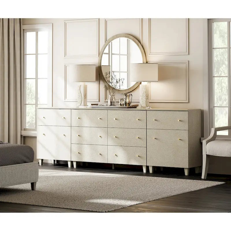 Commode de rangement 3-en-1 avec 8 tiroirs et 2 portes pour chambre à coucher