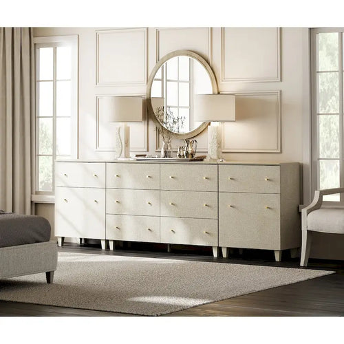 Commode de rangement 3-en-1 avec 8 tiroirs et 2 portes pour chambre à coucher