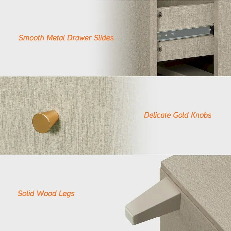 Commode de rangement 3-en-1 avec 8 tiroirs et 2 portes pour chambre à coucher