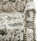 Fauteuil d'appoint rembourré avec clous décoratifs