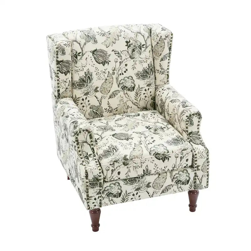 Fauteuil d'appoint rembourré avec clous décoratifs