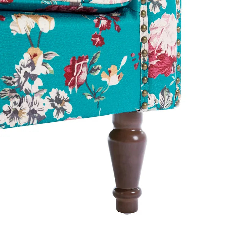 Fauteuil d'appoint rembourré avec clous décoratifs