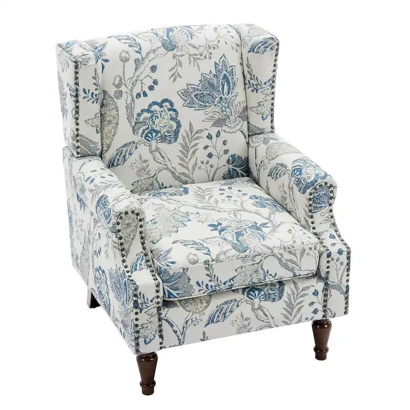 Fauteuil d'appoint rembourré avec clous décoratifs