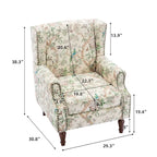 Fauteuil d'appoint rembourré avec clous décoratifs