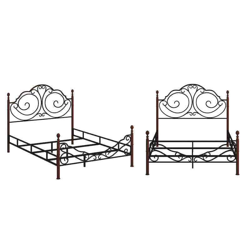 Lit en métal Cesky Graceful Scroll, couleur bronze