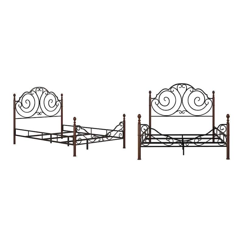 Lit en métal Cesky Graceful Scroll, couleur bronze