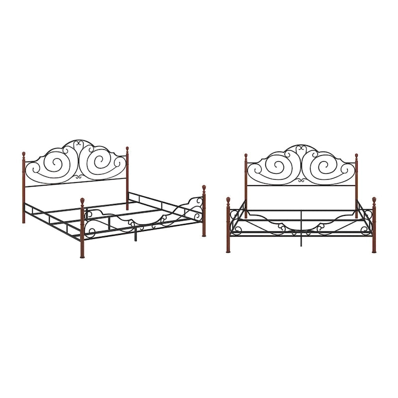 Lit en métal Cesky Graceful Scroll, couleur bronze