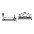 Lit en métal Cesky Graceful Scroll, couleur bronze