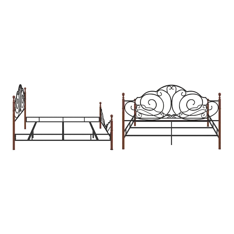 Lit en métal Cesky Graceful Scroll, couleur bronze