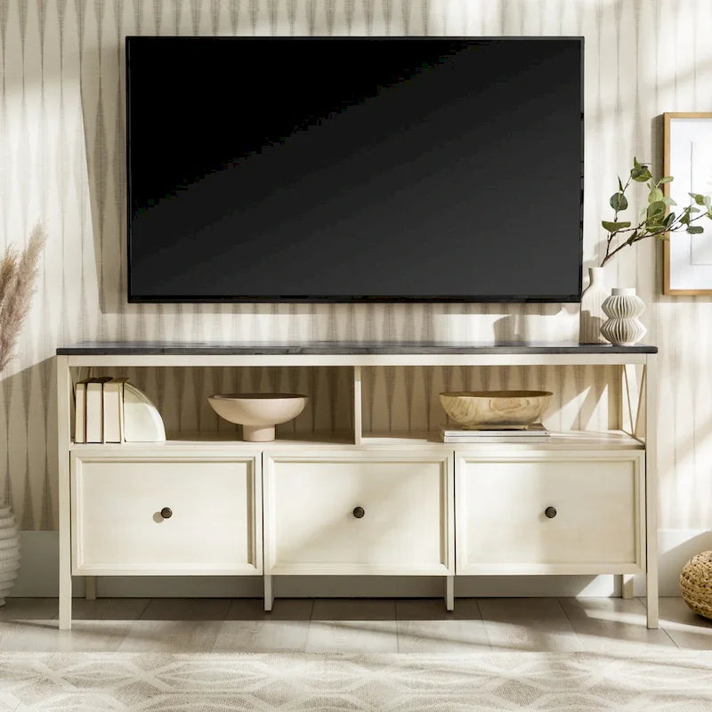 Meuble TV rustique à 3 tiroirs de 152 cm