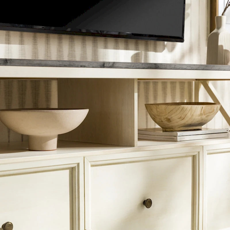 Meuble TV rustique à 3 tiroirs de 152 cm