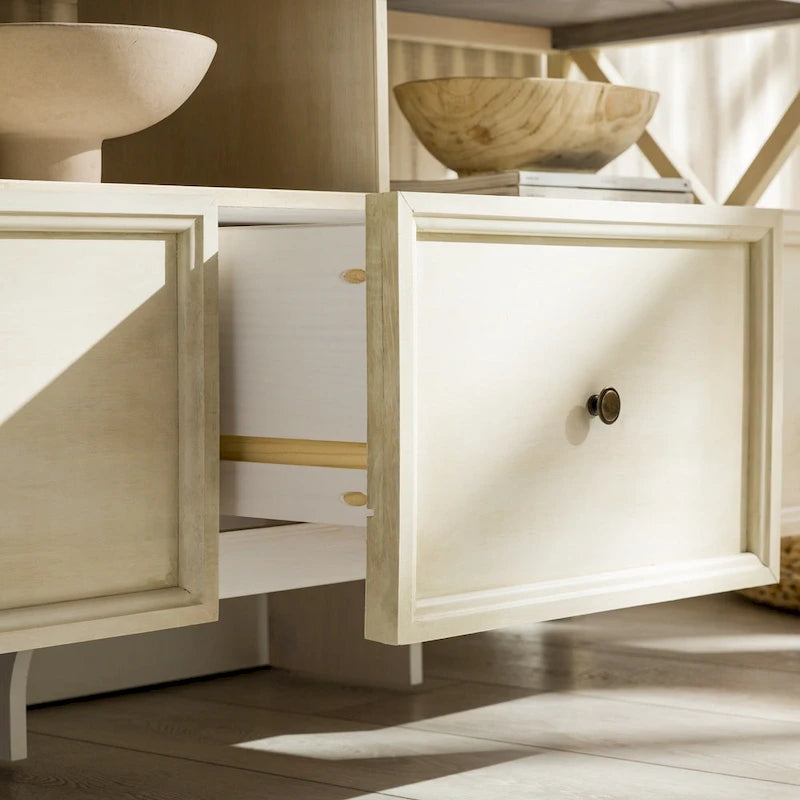 Meuble TV rustique à 3 tiroirs de 152 cm