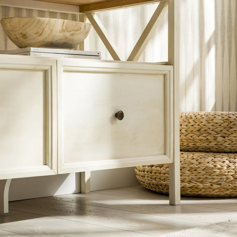 Meuble TV rustique à 3 tiroirs de 152 cm
