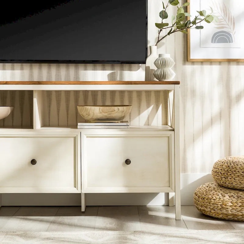 Meuble TV rustique à 3 tiroirs de 152 cm