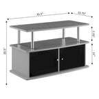 Meuble TV Designs2Go de Convenience Concepts avec 2 armoires de rangement et étagère
