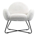 Fauteuil d'appoint douillet Brooklyn White Sherpa