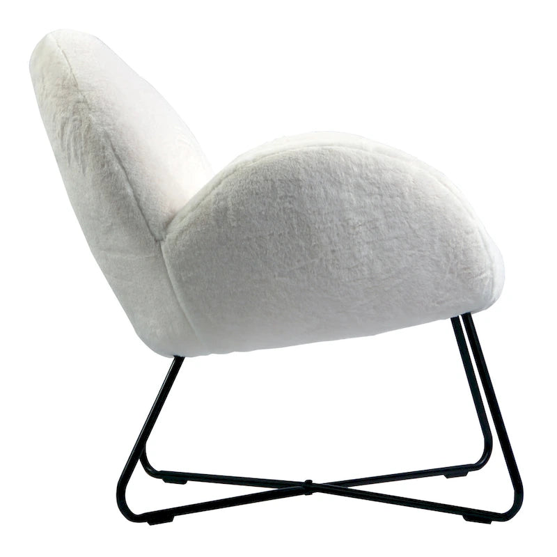 Fauteuil d'appoint douillet Brooklyn White Sherpa