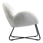 Fauteuil d'appoint douillet Brooklyn White Sherpa