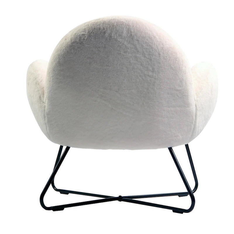 Fauteuil d'appoint douillet Brooklyn White Sherpa