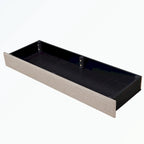Lit de rangement Queen Size, plateforme capitonnée en lin avec 3 tiroirs