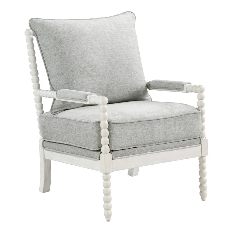 Fauteuil Kaylee en tissu avec cadre blanc